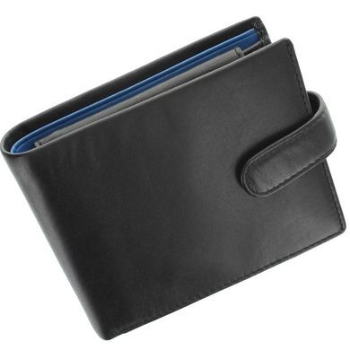 Портмоне з натуральної шкіри Visconti Parma Leonardo PM102 Black/Cobalt