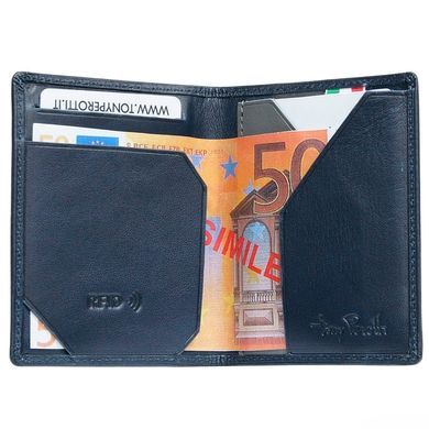 Кредитниця з натуральної шкіри з RFID Tony Perotti Nevada 3813 navy (синя)