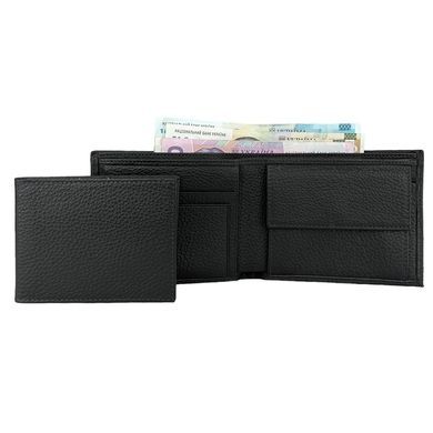 Портмоне Bond NON из натуральной зернистой кожи со съемным вкладышем BN519-281 черное