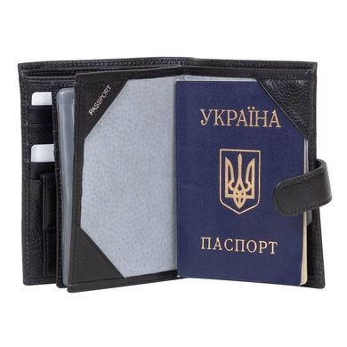 Портмоне з відділенням на паспорт і автодокументів Karya 0913-45 чорне
