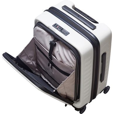Чемодан Lojel Cubo V4 из поликарбоната на 4-х колесах Lj-1627-15421 Off White (малый) с отделением для ноутбука до 15"