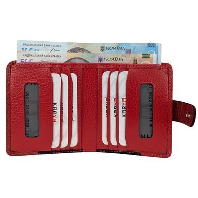 Кошелек женский Karya из натуральной кожи KR1209-45/46 черный внутри красный