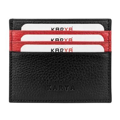 Кредитница Karya из натуральной кожи KR0041-45/46 черно-красного цвета
