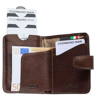 Чоловіче портмоне з натуральної шкіри з RFID Tony Perotti Nevada 3796 коричнева