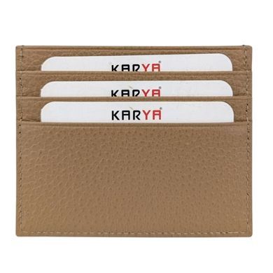 Кредитниця Karya з натуральної шкіри KR0041-52 темно-бежевого кольору