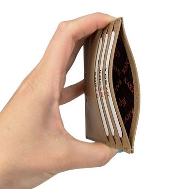 Кредитниця Karya з натуральної шкіри KR0041-52 темно-бежевого кольору