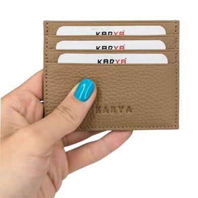 Кредитниця Karya з натуральної шкіри KR0041-52 темно-бежевого кольору