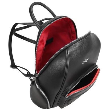 Кожаный женский рюкзак Karya с наружными карманами KR6019-45 черного цвета