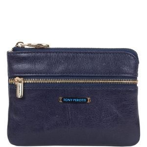 Кредитница из натуральной кожи с отделением для денег Tony Perotti Topkapi 3461 navy (синяя)