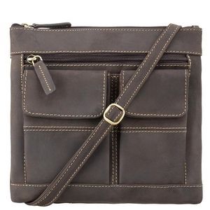 Сумка жіноча з натуральної шкіри Visconti Sling Bags 18608 Brown, Oil Brown (Коричневий)