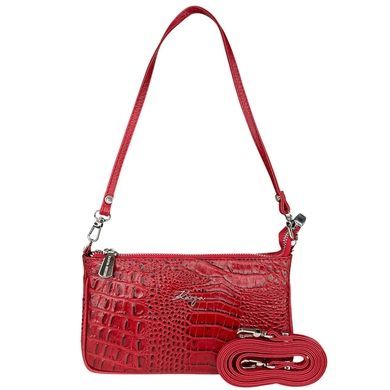 Шкіряна сумка-клатч Karya KR5082-648 червоно-чорного кольору