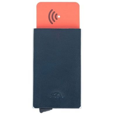 Кредитница из натуральной кожи и металла с RFID Tony Perotti Nevada 3771 navy (синяя)