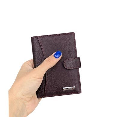 Шкіряна обкладинка Karya на автодокументи KR440-243 баклажанового кольору