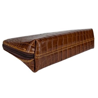 Велика косметичка Karya з тисненої шкіри KR2029-61-1 рудого кольору