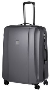 Чемодан Titan Xenon Deluxe из поликарбоната на 4-х колесах 816404 (большой), 04-XenonDeluxe-Graphite, Большой L, 3,9 кг, 100-125 літрів, 113 л, 53 х 74 х 31 см, Одинарна, від 3 до 4 кг, Без розширення, Сірий