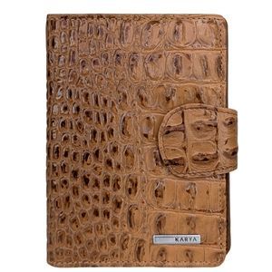 Кошелек женский из натуральной кожи с тиснением Karya 2015-543 карамельный