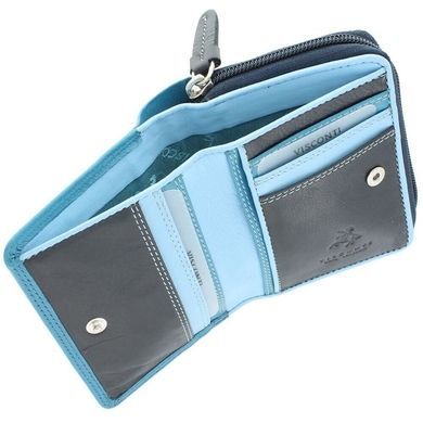 Женский кошелек из натуральной кожи с RFID Visconti Rainbow Hawaii RB53 Blue Multi