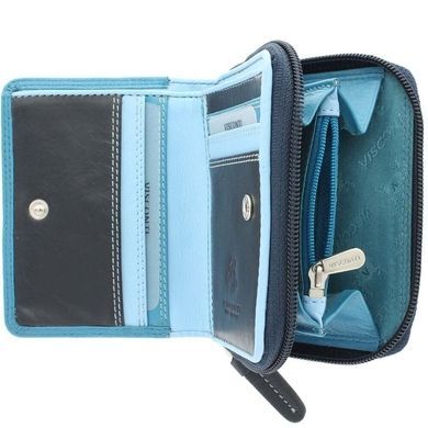 Женский кошелек из натуральной кожи с RFID Visconti Rainbow Hawaii RB53 Blue Multi