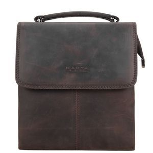 Мужская сумка Karya из кожи Crazy Horse KR0268-31 темно-коричневого цвета