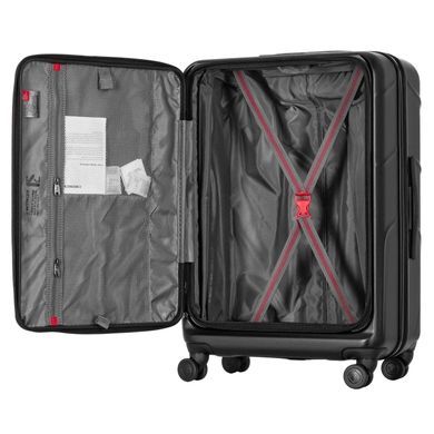 Чемодан Wenger Amplix фронтальное открытие из поликарбоната на 4-х колесах 653326 черный (средний)
