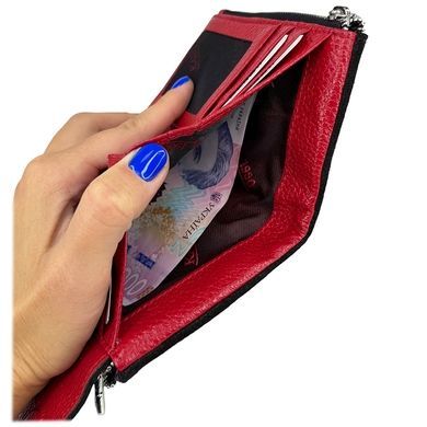 Жіночий гаманець Karya зі шкіри з замшею KR1205-4 KR1205-6/46 чорний всередині червоний