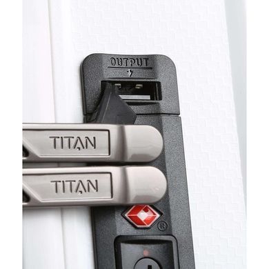 Чемодан Titan Compax из полипропилена на 4-х колесах 844406 (малый), 844Ti-30 White, Малый S, 2,9 кг, 0-50 літрів, 43 л, 37 x 55 x 23 см, Одинарна, від 2 до 3 кг, Без розширення, Білий, USB порт, Wizz Air (40х55х23), Lufthansa (40х55х23), Turkish Airlines (40x55x23), British Airways (45x56x25), LOT Polish Airlines (40x55x23), Czech Airlines (45x55x25), Air Canada (40x55x23), EasyJet (45х56х25), Air Baltic (40x55x23), Belavia (40х55х25), Austrian (40x55x23), Swiss (40x55x23), Smart Wings (45x56x25), Germanwings (40x55x23)