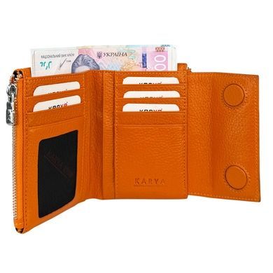 Жіночий гаманець Karya з зернистої шкіри KR1205-031 помаранчевого кольору