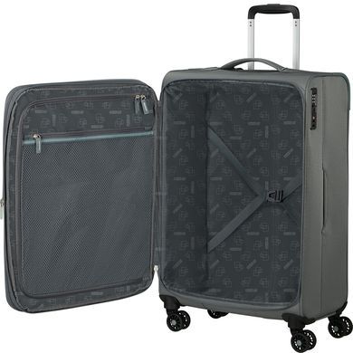 Легка валіза American Tourister AeroSpin текстильна на 4-х колесах MH6*002;18 Stone Basalt (середня)