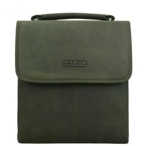 Мужская сумка Karya из кожи Crazy Horse KR0268-35 цвета хаки