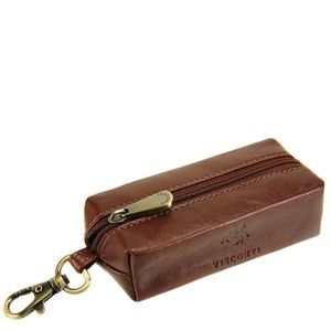 Ключница из натуральной кожи Visconti Monza Prato MZ18 Italian Red, Коричневый, Натуральная кожа, Гладкая