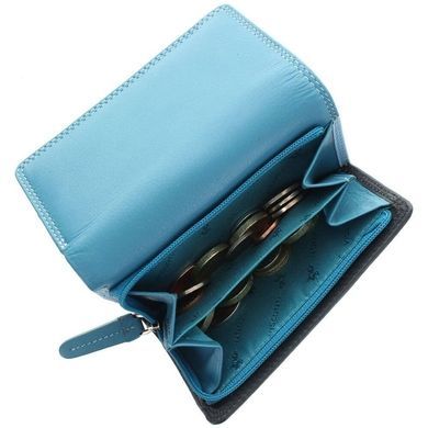 Женский кошелек из натуральной кожи с RFID Visconti Rainbow Biola RB39 Blue Multi